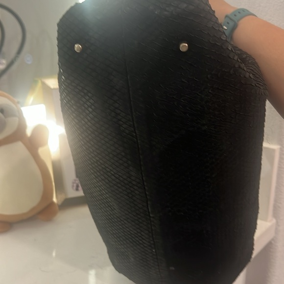 Furla bag - python effect tote genuine leather black - Picture 8 of 13